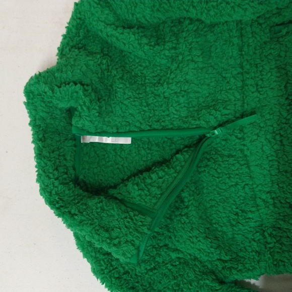 NEW! Kids' (Unisex) Faux Shearling Half Zip-Up Pullover, Green - Wondershop - Picture 3 of 8